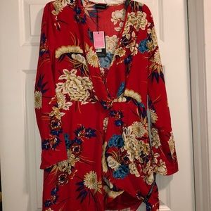 A lovely red floral dress